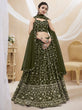Load image into Gallery viewer, Green Embroidered Georgette Mehendi Wear Lehenga Choli ClothsVilla