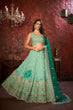 Load image into Gallery viewer, Green Embroidered Girlish Lehenga Choli Set ClothsVilla