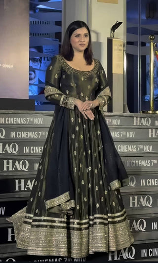 Green Embroidered Gown Set ClothsVilla