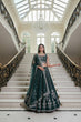 Load image into Gallery viewer, Bottle Green Embroidered Lehenga Set ClothsVilla