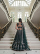 Load image into Gallery viewer, Bottle Green Embroidered Lehenga Set ClothsVilla