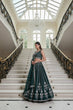 Load image into Gallery viewer, Bottle Green Embroidered Lehenga Set ClothsVilla