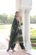 Load image into Gallery viewer, Green Faux Blooming Embroidered Kurti Pant Set ClothsVilla