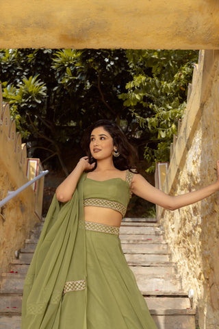 Green Flair Designer Lehenga Choli ClothsVilla