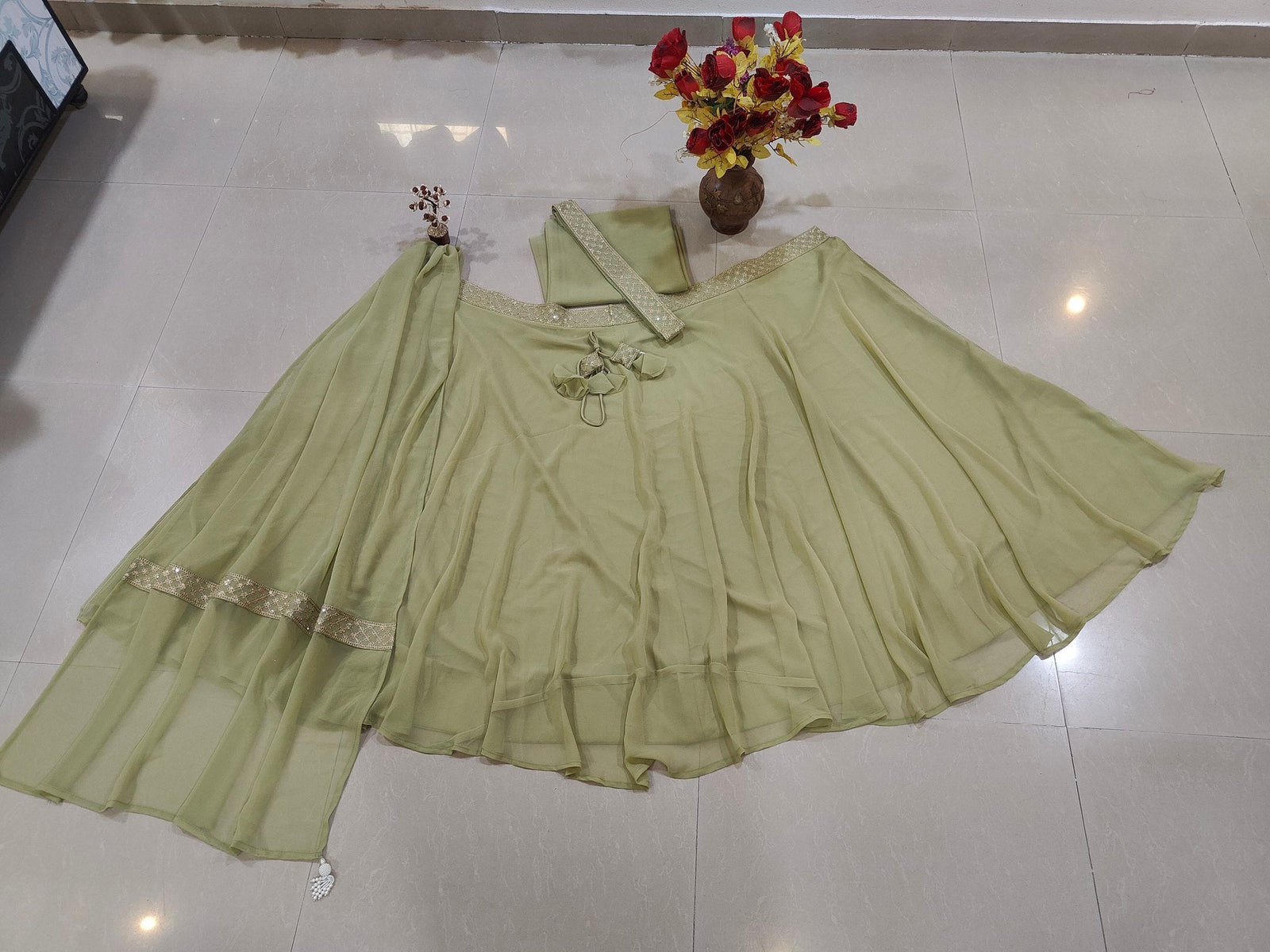 Green Flair Designer Lehenga Choli ClothsVilla