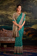 Load image into Gallery viewer, Green Fusion of Madhubani and Bandhej Green Silk Saree with Unstitched Blouse ClothsVilla