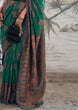 Load image into Gallery viewer, Green Graceful Silk Saree with Unstitched Blouse Piece Elegant Ethnic Wear ClothsVilla