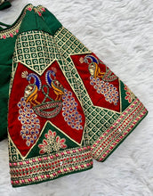 Load image into Gallery viewer, Green Handcrafted Sequined Blouse in Dilkush Silk ClothsVilla