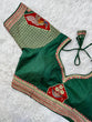 Load image into Gallery viewer, Green Handcrafted Sequined Blouse in Dilkush Silk ClothsVilla