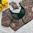 Load image into Gallery viewer, Green Heavy Cording Work Pure Georgette Blouse with Multicolor Embellishments ClothsVilla