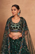 Load image into Gallery viewer, Green Heavy Georgette Embroidered Lehenga Choli Set with Sequins &amp; Net Dupatta ClothsVilla