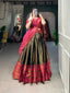 Green Jacquard Silk Lehenga Choli with Zari Weaving Work ClothsVilla