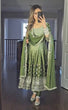 Load image into Gallery viewer, Green legant Dual-Tone Chinon Silk Anarkali Gown Set – Embroidered Party Wear