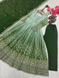 Load image into Gallery viewer, Green legant Dual-Tone Chinon Silk Anarkali Gown Set – Embroidered Party Wear