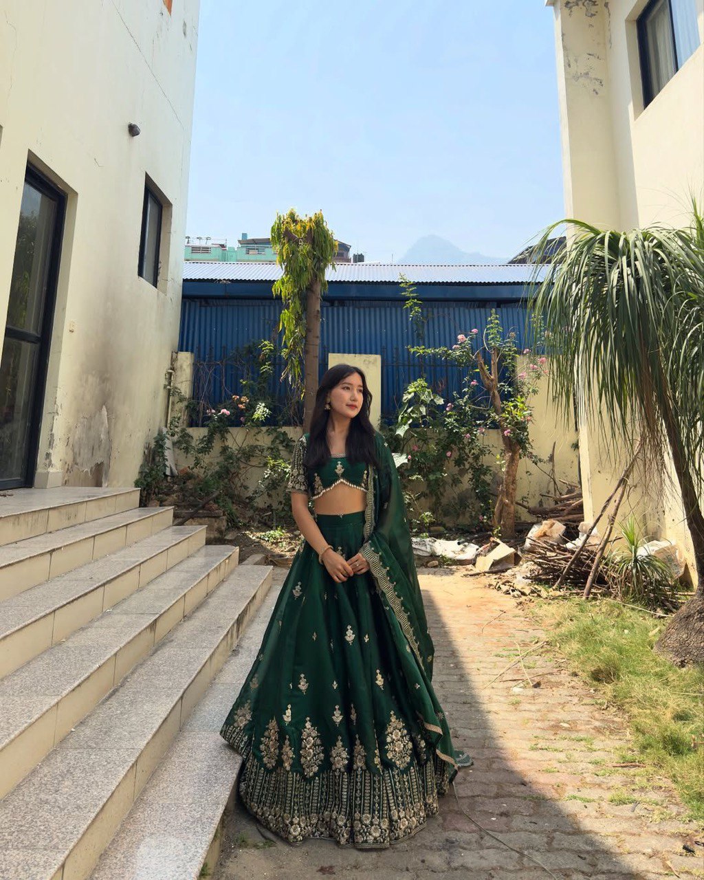 Green Luxurious Jimi Choo Semi-Stitched Lehenga Choli Set Clothsvilla