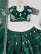 Load image into Gallery viewer, Green Luxurious Jimi Choo Semi-Stitched Lehenga Choli Set Clothsvilla