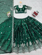 Load image into Gallery viewer, Green Luxurious Jimi Choo Semi-Stitched Lehenga Choli Set Clothsvilla