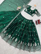 Load image into Gallery viewer, Green Luxurious Jimi Choo Semi-Stitched Lehenga Choli Set Clothsvilla