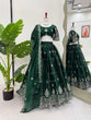 Load image into Gallery viewer, Green Luxurious Jimi Choo Semi-Stitched Lehenga Choli Set Clothsvilla