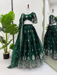 Load image into Gallery viewer, Green Luxurious Jimi Choo Semi-Stitched Lehenga Choli Set Clothsvilla