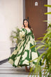 Load image into Gallery viewer, Green Luxury Maslin Digital Print Gown Suit with Micro Cotton Pants ClothsVilla