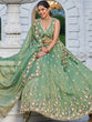 Load image into Gallery viewer, Green Luxury Tissue Fabric Sequin &amp; Embroidery Work Lehenga Choli with Dupatta – 4.5 Meter Grand Flair, Fully Stitched ClothsVilla