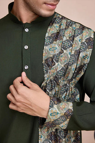 Green Men's Designer Kurta - Latest Festival Collection ClothsVilla