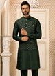 Load image into Gallery viewer, Green Men's Roman Silk Kurta Ethnic set ClothsVilla