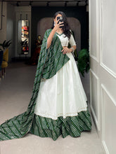 Load image into Gallery viewer, Green Navratri Lehenga Choli Set with Exquisite Gotta Patti Work ClothsVilla