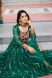 Load image into Gallery viewer, Green Navratri Special Traditional Laheriya Print Kutchi Work Gown in Faux Georgette – 12 Meter Flair ClothsVilla