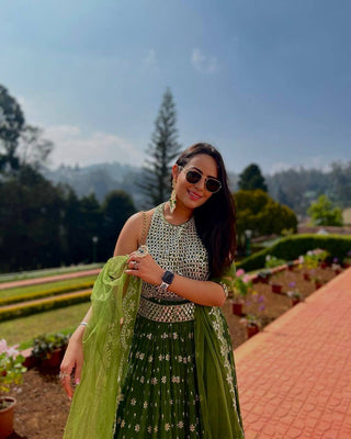 Green New Day, New Lehenga – Shine in This Stunning Ensemble ClothsVilla