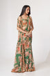 Load image into Gallery viewer, Green Organza Saree with Sequin Embroidery and Digital Print ClothsVilla