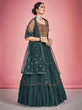 Load image into Gallery viewer, Green Pakistani Georgette Lehenga Choli For Indian Festivals &amp; Weddings - Sequence Embroidery Work, Thread Embroidery Work, Mirror Work Clothsvilla