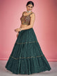 Load image into Gallery viewer, Green Pakistani Georgette Lehenga Choli For Indian Festivals &amp; Weddings - Sequence Embroidery Work, Thread Embroidery Work, Mirror Work Clothsvilla