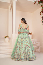 Load image into Gallery viewer, Mesmerizing Green Party Wear Lehenga Choli Set ClothsVilla