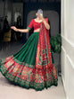 Load image into Gallery viewer, Green Patola Print Tussar Silk Lehenga Set with Gotta Patti Dupatta ClothsVilla