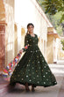 Load image into Gallery viewer, Green Premium Designer Readymade Gown with Embroidered Zari &amp; Sequins ClothsVilla