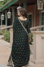 Load image into Gallery viewer, Green Premium Designer Readymade Kurti-Plazzo-Dupatta Set Clothsvilla