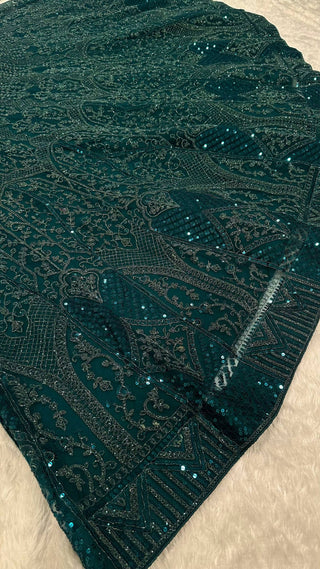 Green Premium Net Designer Lehenga ClothsVilla