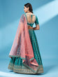 Load image into Gallery viewer, Green Pure Georgette Sequins Embroidered Semi-Stitched Lehenga ClothsVilla