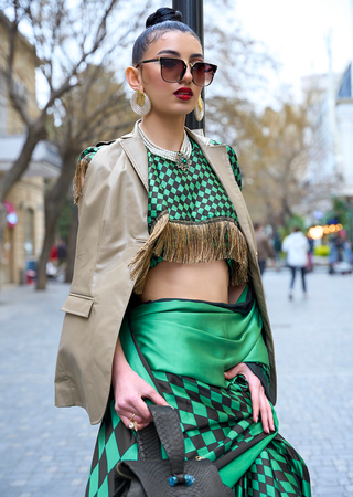 Green Queen Digital Printed Satin Crepe Saree with Blouse Piece – Festive & Partywear ClothsVilla