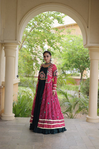 Green Rayon Lehenga Choli with Shrug ClothsVilla