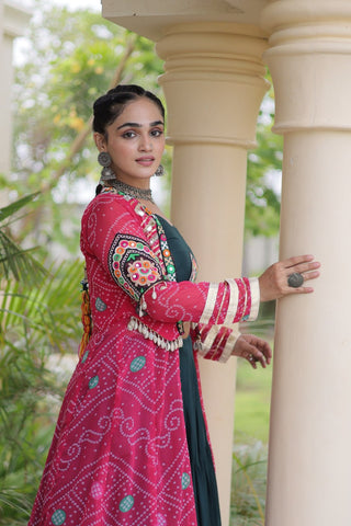 Green Rayon Lehenga Choli with Shrug ClothsVilla