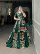 Load image into Gallery viewer, Green Rayon Printed Silk Lehenga Choli with Gota Patti &amp; Cowrie Detailing ClothsVilla