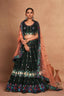 Green Regal Embroidered Georgette Lehenga Set – A Perfect Blend of Grace & Glamour ClothsVilla