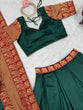 Load image into Gallery viewer, Green Regal Jacquard Weaving Lehenga Set  Semi-Stitched with 3.5 Meter Flair &amp; Elegant Dupatta ClothsVilla