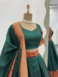 Load image into Gallery viewer, Green Regal Jacquard Weaving Lehenga Set  Semi-Stitched with 3.5 Meter Flair &amp; Elegant Dupatta ClothsVilla