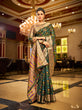Load image into Gallery viewer, Green Regal Kanjeevaram Organza Saree with Zari Woven Border Clothsvilla