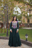Green Reyon Gown Set with Designer Blouse ClothsVilla