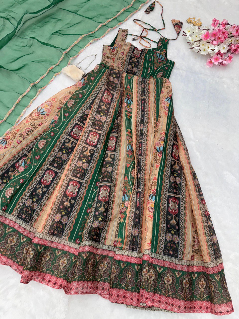 Green Anarkali Gown – Elegance with a Modern Touch